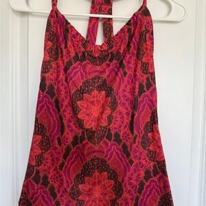 Prana Women's‎ Tank Size Small Red Purple Black Medallion Print Racerback
